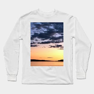 Sunset on the Lake with Dark Clouds Long Sleeve T-Shirt